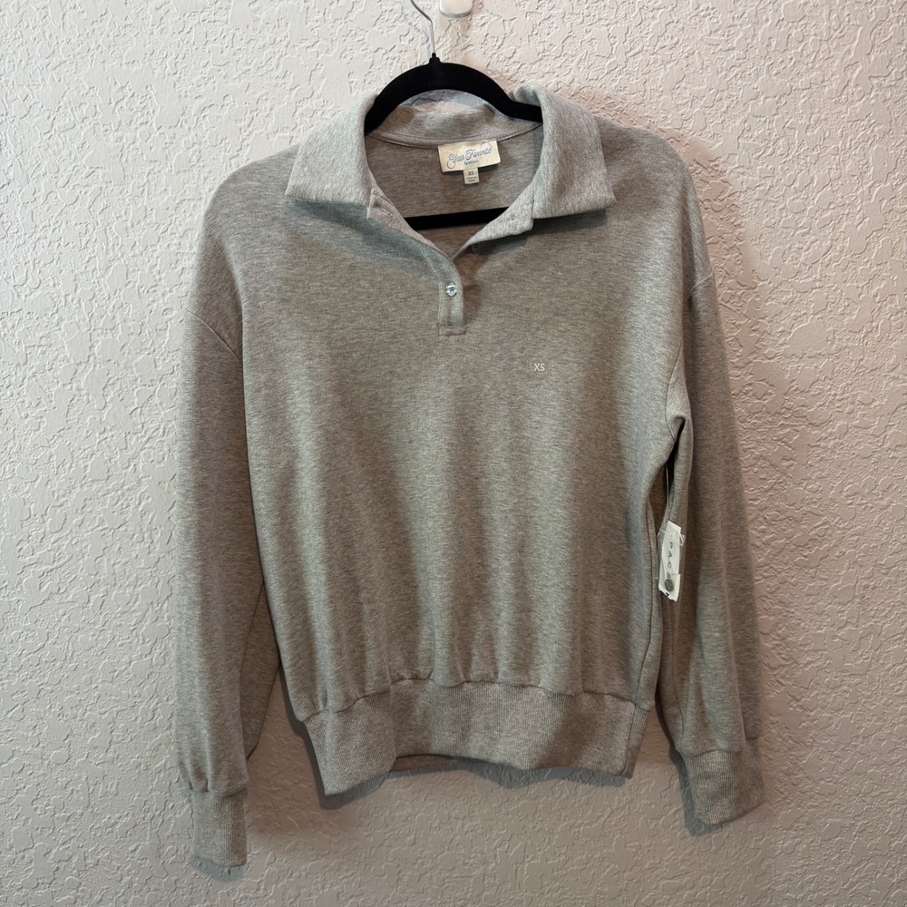 PacSun Your Favorite Polo Sweatshirt XS Heather Gray Preppy Athleisure MT4868